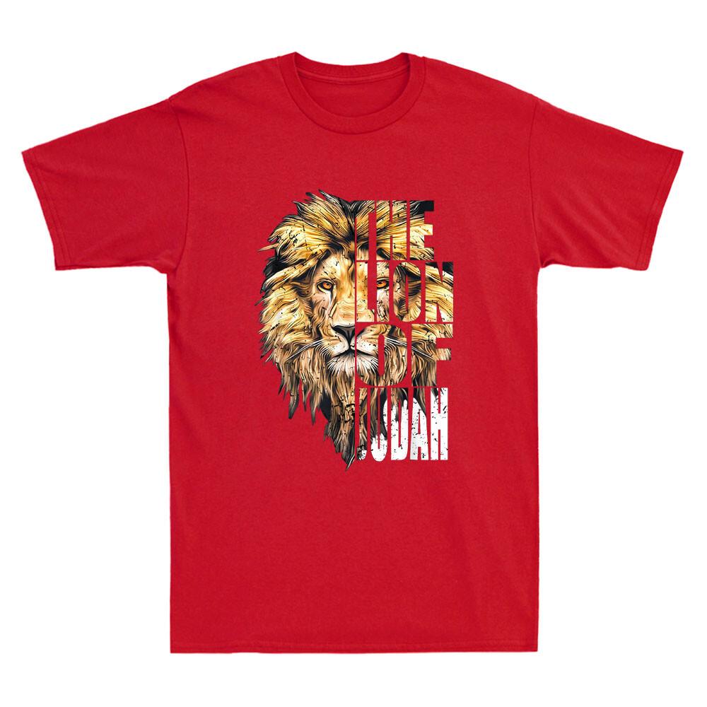 Jesus Lion of Judah Funny Christian Quote Gift Vintage Mens Short Sleeve T-Shirt XL
