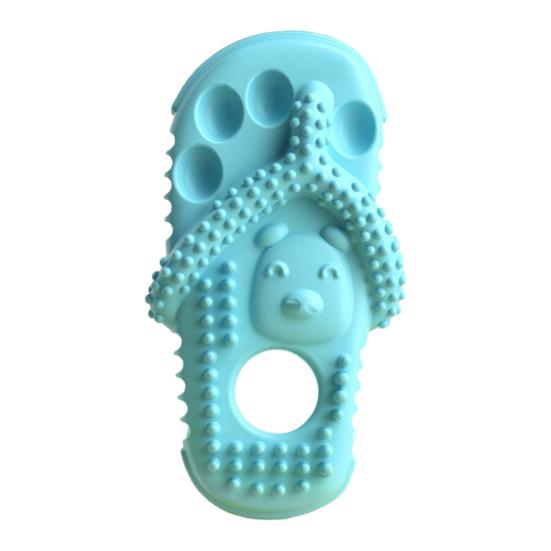 Jouet à mâcher pour chien en forme de pantoufle Caoutchouc Pantoufle Jouet de dentition pour chiot Jouet de nettoyage des dents pour mordeurs agressifs Mordiller Mâcher