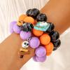 Halloween Funny Skull Rice Bead Bracelet Set, Personalized Devil's Eye Dripping Oil Bat Jewelry Girl
