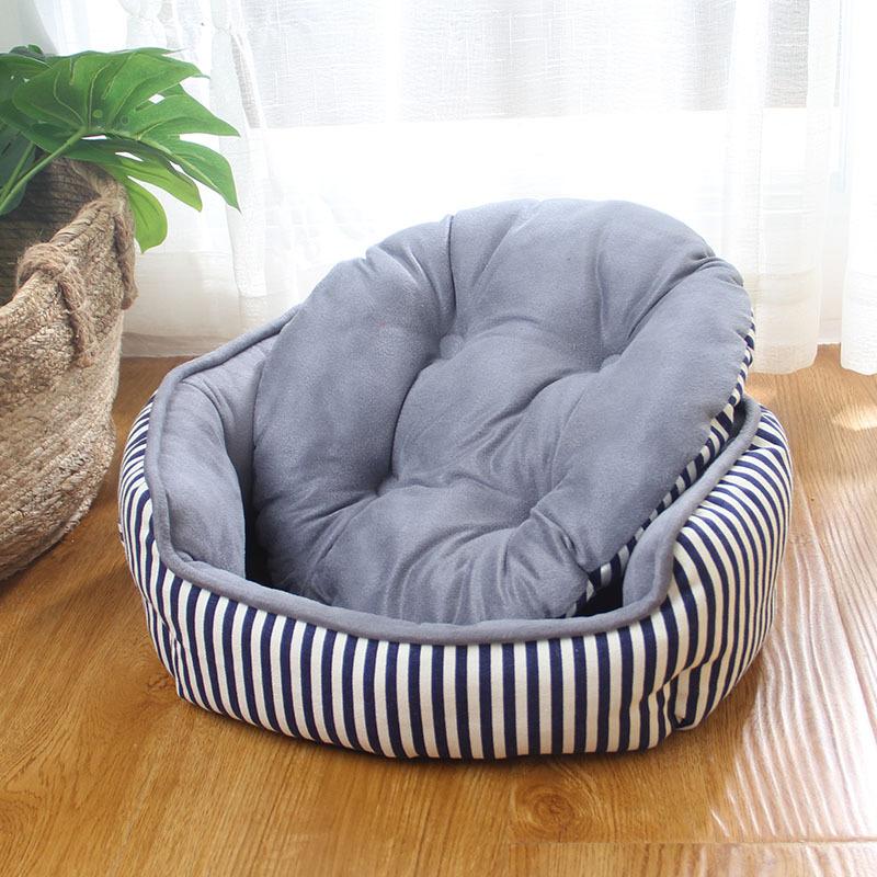 Striped Four Seasons Pet Supplies Small and Medium Dogs Dog Cat Nest All-inclusive Edge High Elastic PP Cotton Pet Nest Pad