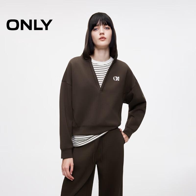 ONLY Women s 2025 Autumn Striped Hooded Sweatshirt Set S