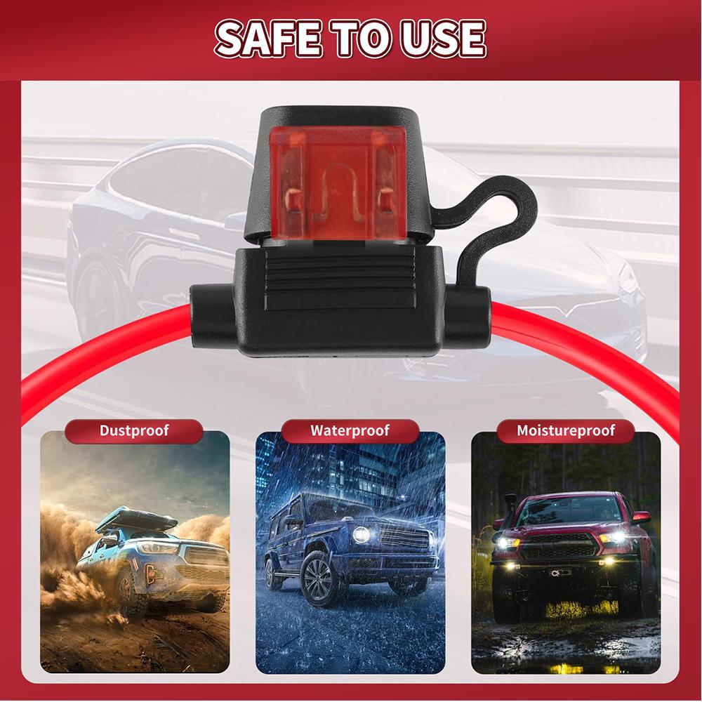 5/10Pcs Car Mini Waterproof Fuse Box Blade Type In Line Fuse Holder Power Socket 18AWG for 2V 30A Car Motorcycles Car Fuse Box