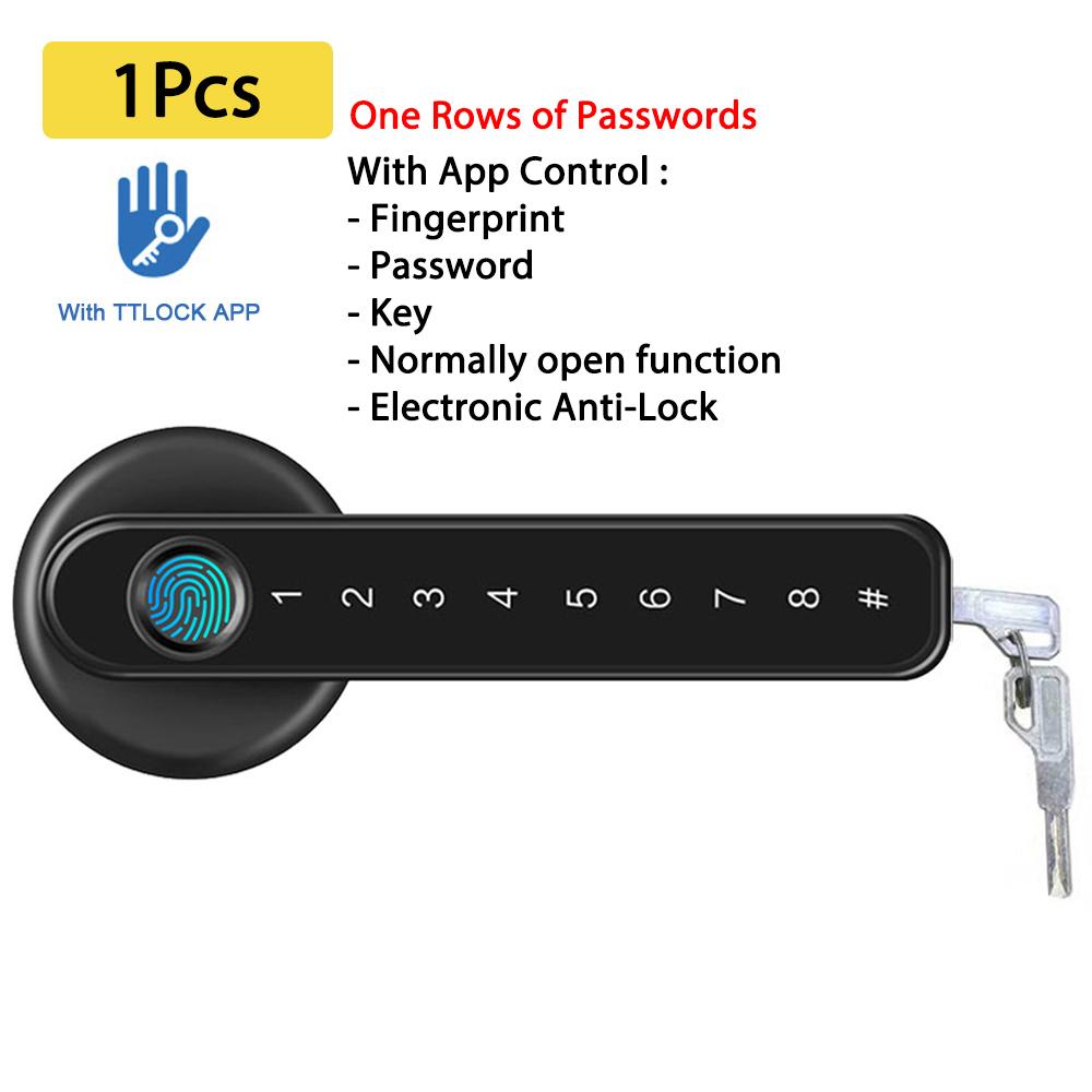 Fingerprint Password Door Lock TTLock App Control Biometric Lever Handle Lock Electronic Door Locks for Home Office with Keys