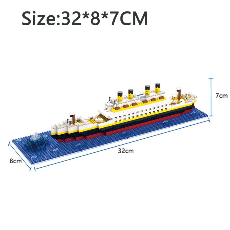 

Non-Toxic Titanic Ship Model Children S Toys Birthday Gift Assembly Building Block Plastic Block With Lamp Toy Titanic Building Block Toy
