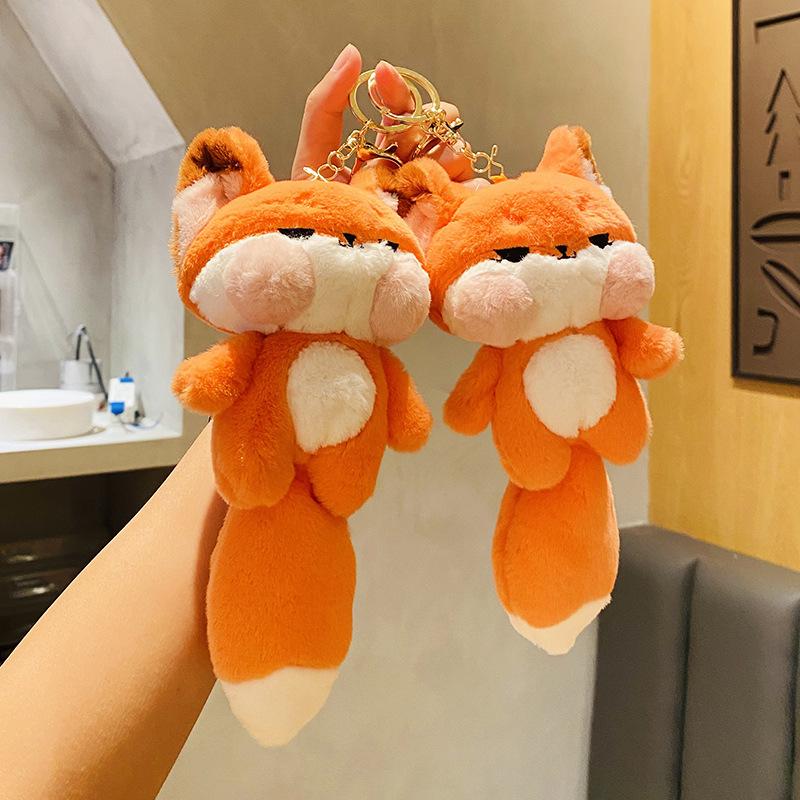 Roztomilé Fox Keychain Car Dekorace Školní taška Přívěsek na panenku Příslušenství k batohu