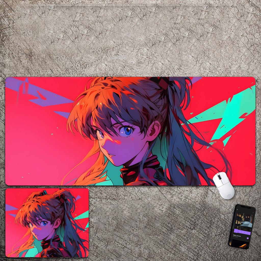Übergroßes Mauspad mit Anime-Charakter, geeignet für E-Sport, Büro und Schreibtisch.