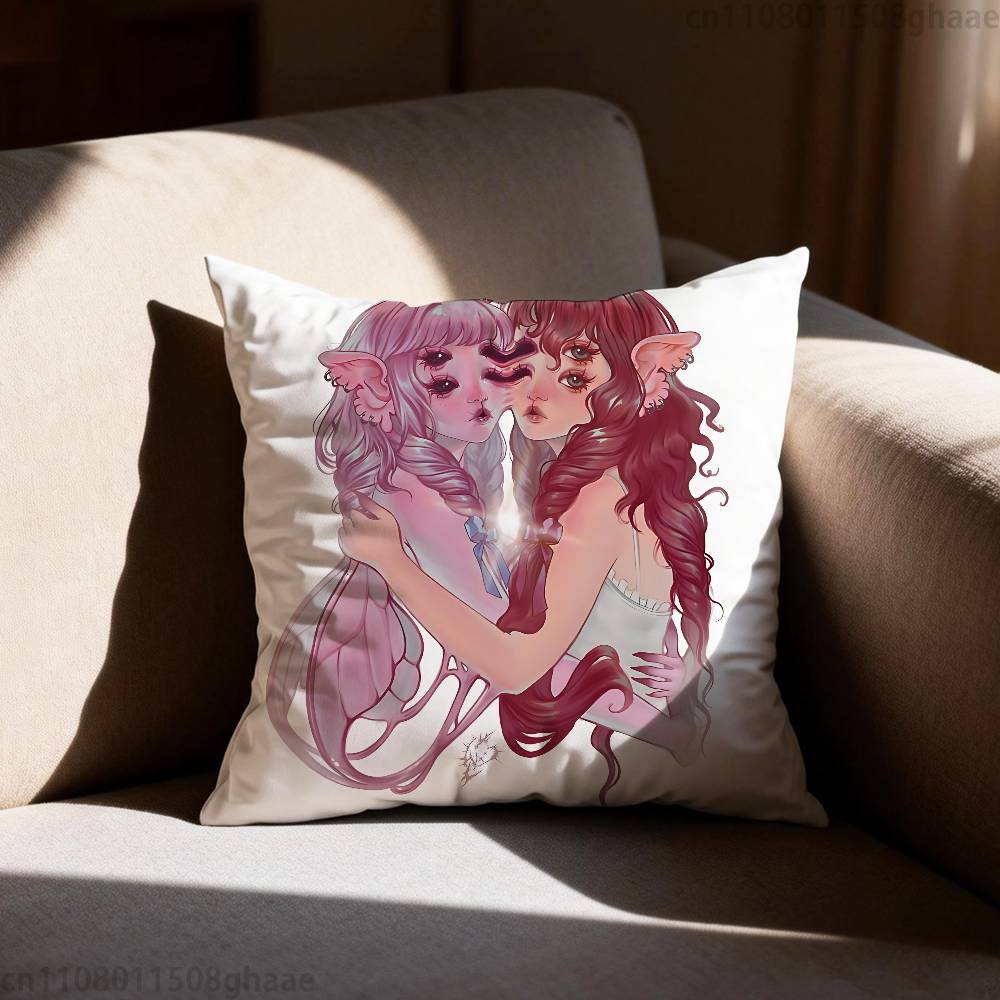 MMelanie Martinez Singer Pillow Case Square DoubleSided Printing Short Plush Sofa Cushion Cover Bedroom Bedside Pillow