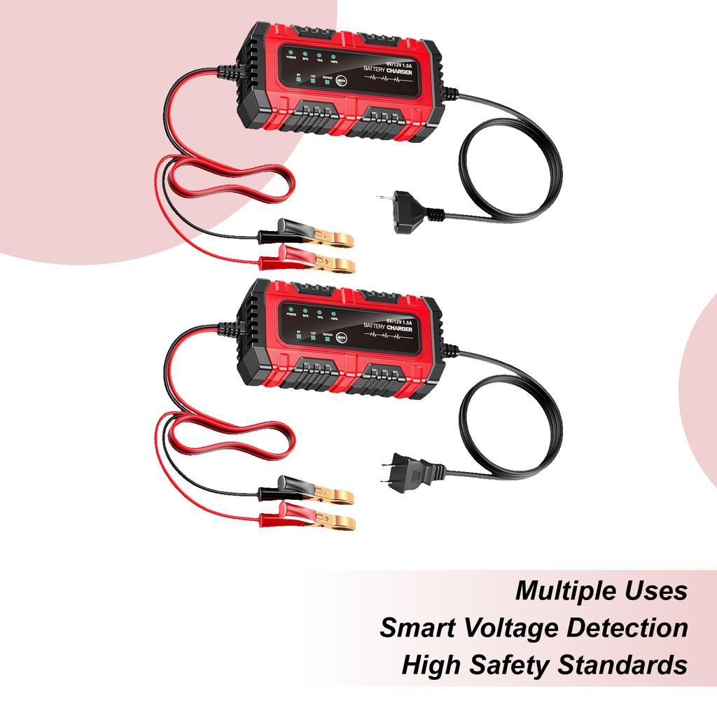 6V/12V 1.5A Car Battery Trickle Charger And Maintainer Truck Trickle Battery Charger Automatic Tender Maintainer For Car Truck