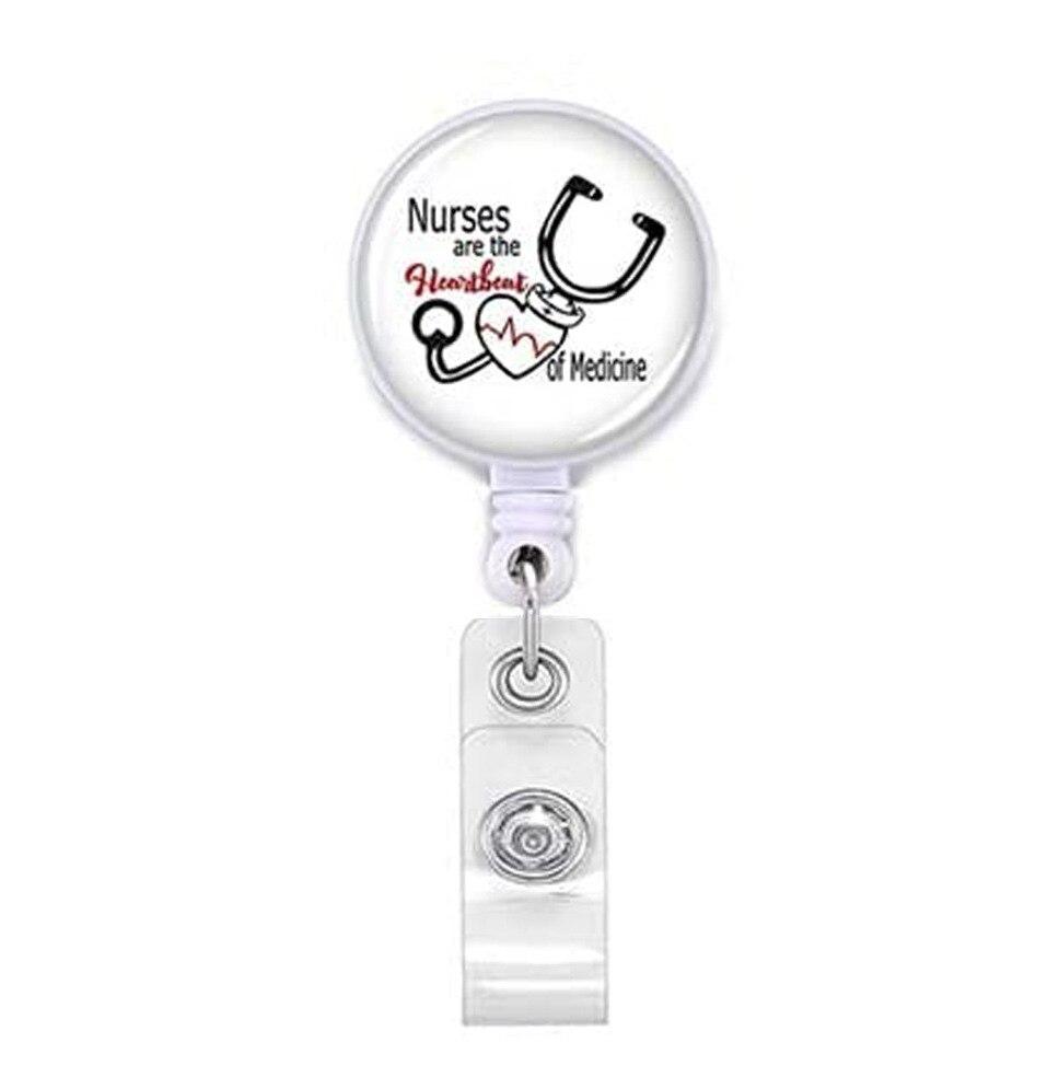Uttrekkbar ID Navneskilt Spole for leger Sykepleiere Arbeidskortholder Tilbehør Medisinske arbeidere Pass Personal Ansattes kortklips