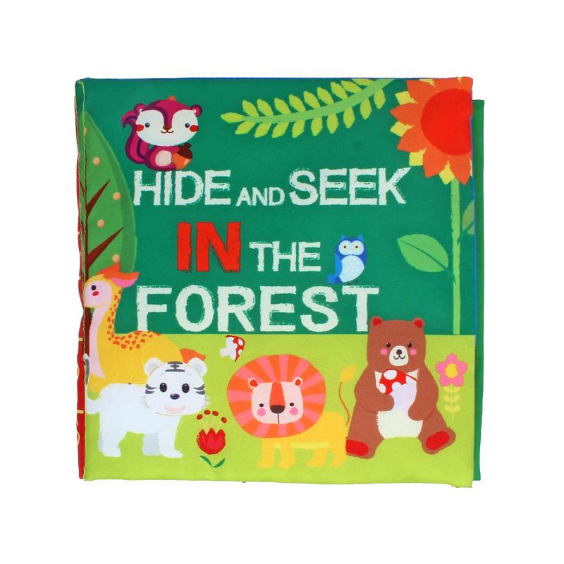 Multifunctional Tear-Proof Cloth Book: Educational Baby Rattle & Enlightenment Toy