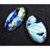 2 Pcs Natural Multi Labradorite Oval Cabochon Loose Gemstone 26X43-25X45 MM SK-1229