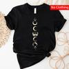 Golden Moon Ball Iron-On Printed T-shirts Women Casual Short-sleeved Harajuku Kawaii T-shirt W