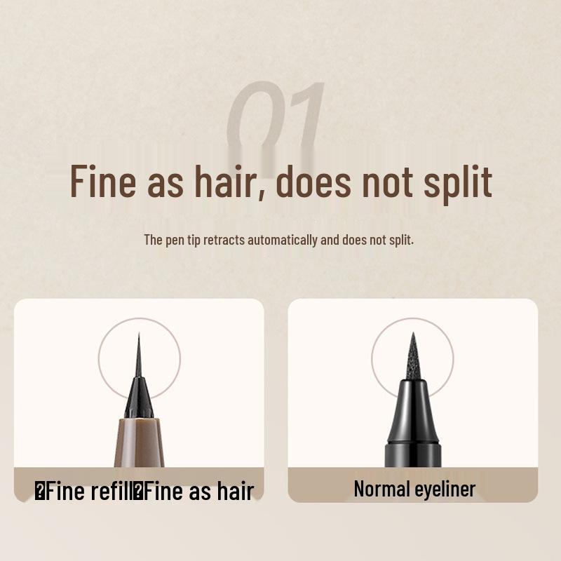 GECOMO Quick-Dry Waterproof Eyeliner: Ultra-Fine, Highly Pigmented, Smudge-Proof, Long-Lasting Makeup Pen.