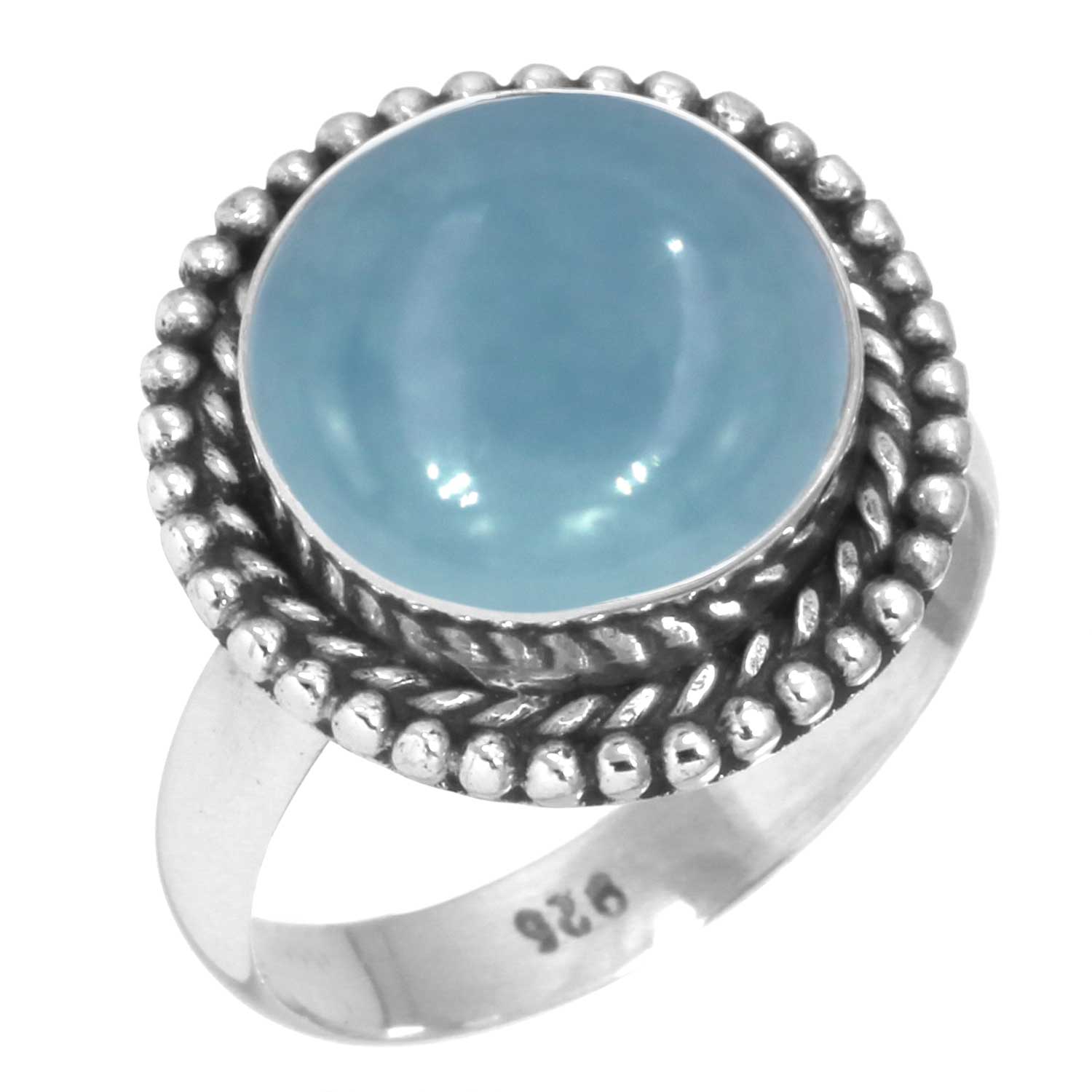 

Кольцо из стерлингового серебра 925 пробы с драгоценными камнями, ювелирные изделия ручной работы, подарок на День дружбы, амазонит, ангелит, голубой опал, ботсванский агат, мохаве, лазурит, хризоколла 7.5