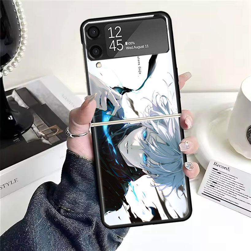 Kaisen J-Jujutsu Gojo Satoru Phone Case For Samsung Galaxy Z Flip7 Flip6 Flip3 Flip4 Flip5 PC Hard Z Flip 7 6 5 4 3 5G Fundas Co