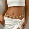 Court Style Red Oval Crystal Waist Chain Women's Bohemian Style Versatile Body Chain Sweet Princess Series Alloy Jewelry