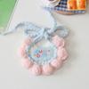 Knitted Cat Bib Adjustable Cute Pet Bib Soft Breathable Pet Bib with Bow Flower for Cats And Small Dogs Photo Prop