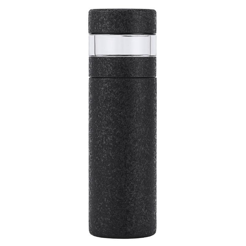 New Minimalist Inner Titanium Outer Steel Tea Separation Thermos Flask Cup Ice Best Flower Double Layer Titanium Mug Business Gift Box Tea Cup