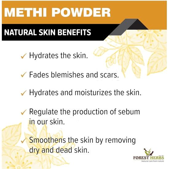 The Forest Herbs Natural Care From Nature 100% Pure Edible Fenugreek Methi Powder 200g For Hair Growth and Skin Care, Eating