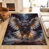 1PC Mystic owl spreading fiery wings Carpet for Living Room Bedroom Sofa Home Decor Rus Non-slip Floor Mat Luxury Gift