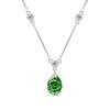 925 Sterling Silver Fashion Temperament Ice Flower Cut Crystal Zircon Water Drop Pendant Necklace Birthday Anniversary Gift