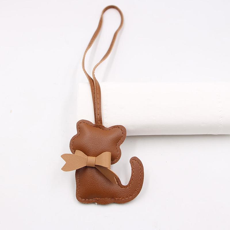 Klíčenky s kočičkami Přívěsek na tašku Roztomilé detaily s mašlí Perfektní dárek Koženkový přívěsek na tašku