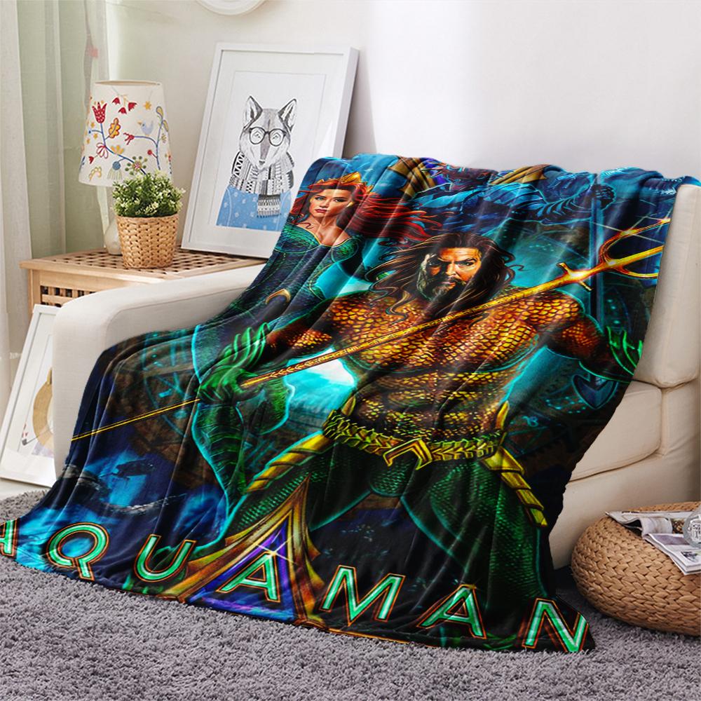 1Pc King of Ocean Print Flannel Blanket, High Quality Comfortable for All Seasons, Home Decor, Warmth and Comfort, Perfect for Gifts