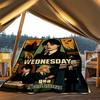 1pc Wednesday Addams Outdoor Flannel Blanket Gift For Boys Girls Adults, Family Friends