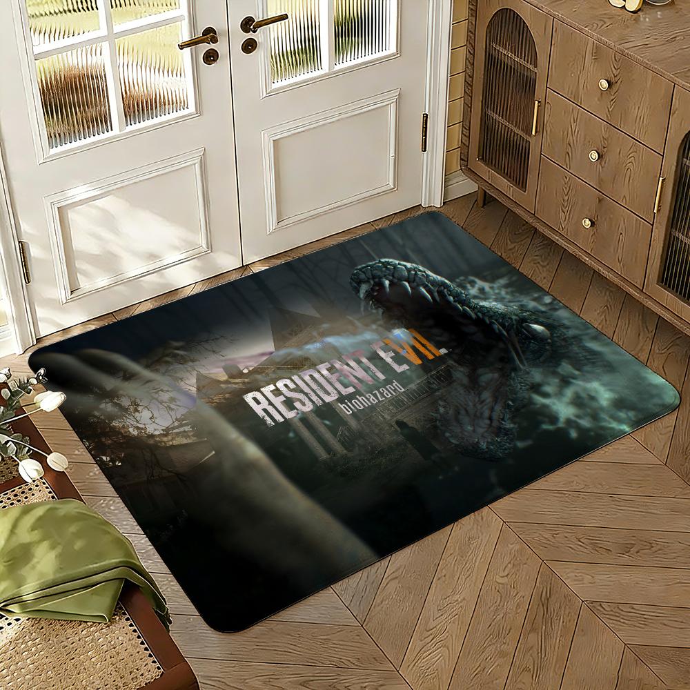 Resident-Evils Horror Game Movie Floor Mat Soft Thickened Absorbent Non-Slip Bedroom Living Room Door Mat Home Flannel Rugs