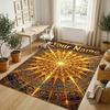 Golden Mandala Theme Soft Crystal Velvet Rug Custom Name & Text Print Non Slip Floor Rug for Bedroom Living Room