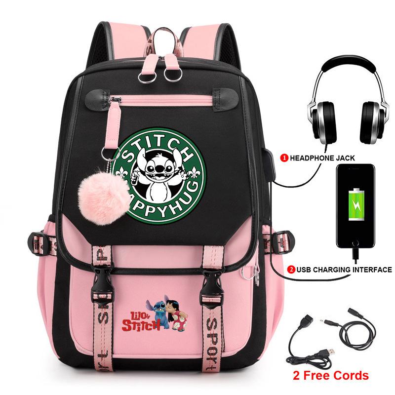 Backpack Student School Bag Fashion Backpack Usb Computer Bag Large Capacity Burden Reduction School Bag