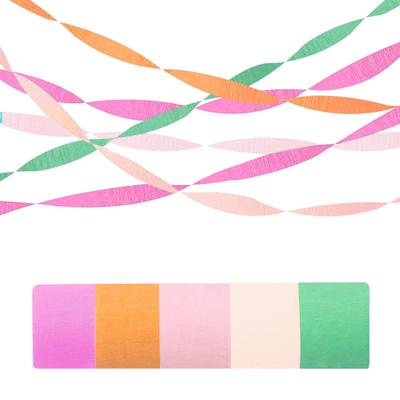 5 Rolls Crepe Paper Streamers Rainbow Assorted Colored Streamers Party Favors for Birthdays Weddings Baby Shower Decoration