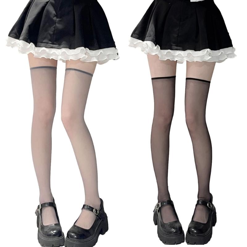 Women's Thigh High Socks Over the Knee Tube Socks Knee High Socks Sheer Silk Stockings Erotic Costume Accessories