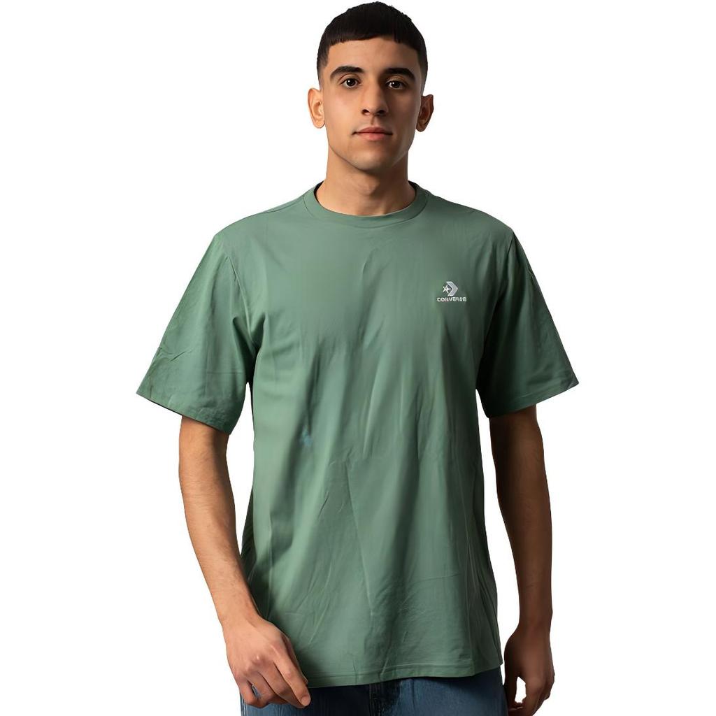 Converse Go-To Embroidered Star Chevron Standard-Fit T-Shirt Asia Sizing 'Olive' Men's 10023876-A32