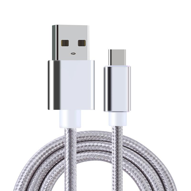 High Quality 2A Durable Braided Fast Charging Pure Copper Micro-USB Type-C Data Cable 1m/2m for Computer & Printer
