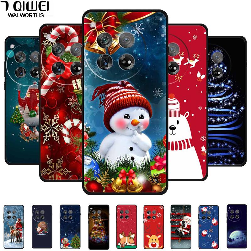 Christmas Phone Cases For Oneplus 12 12R 13 Case Black TPU Silicone For OnePlus 13 5G TPU Protective Soft Cover 1+12 1+12R 1+13