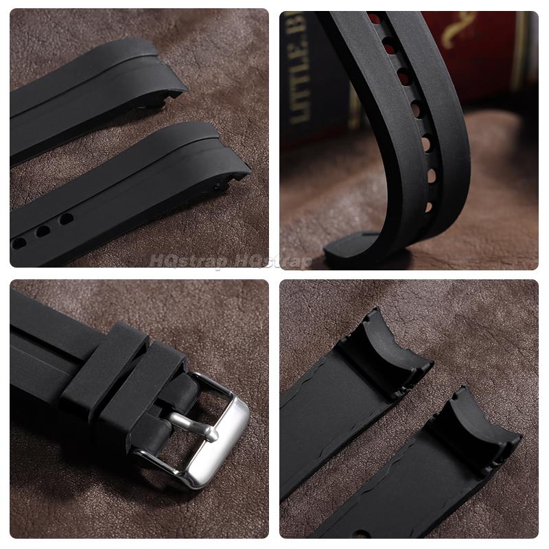 22mm 24mm 26mm Curved End Silicone Watch Strap for Seiko for Water Ghost Soft Rubber Band Diving Waterproof Universal Bracelet