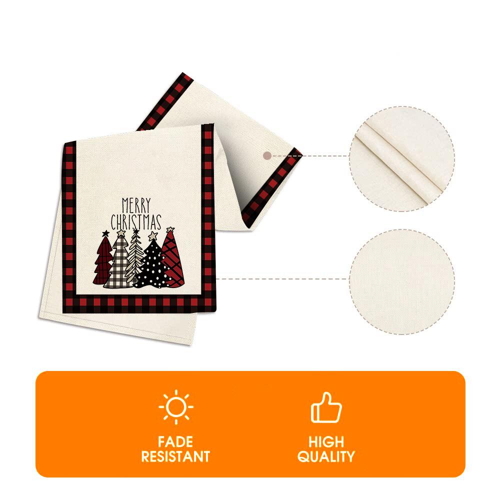 Christmas Table Runner Plaid Seasonal Farmhouse Holiday Table Cloth Home Party Decoration