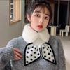 Fashion Shawl Thicken Plush Scarfs Warm Bib Neckerchief Cross Scarf