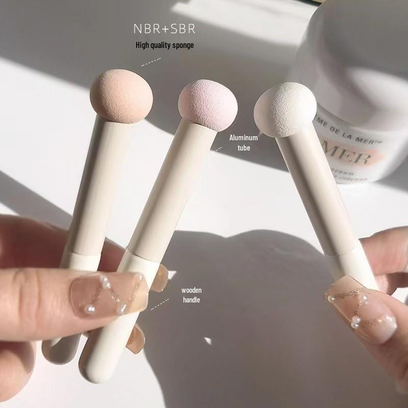 Dual-Use Mantou Concealer Brush: Round Sponge & Blending Head for Flawless Makeup