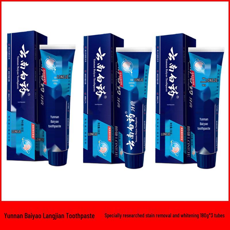 

Yunnan Baiyao Longjian Toothpaste for Smokers - Mint (3-Pack)