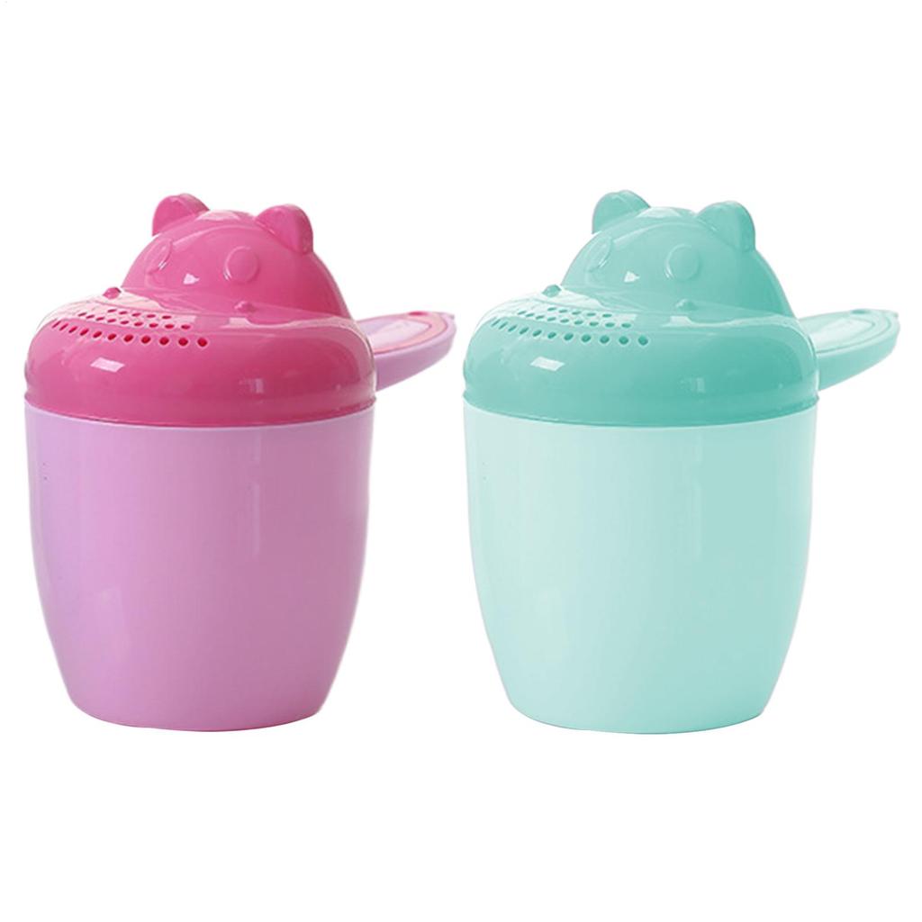 Cute Cartoon Baby Bath Caps Toddle Shampoo Cup Children Bathing Bailer Baby Shower Spoons Child Washing Hair Cup Kids Bath Tool