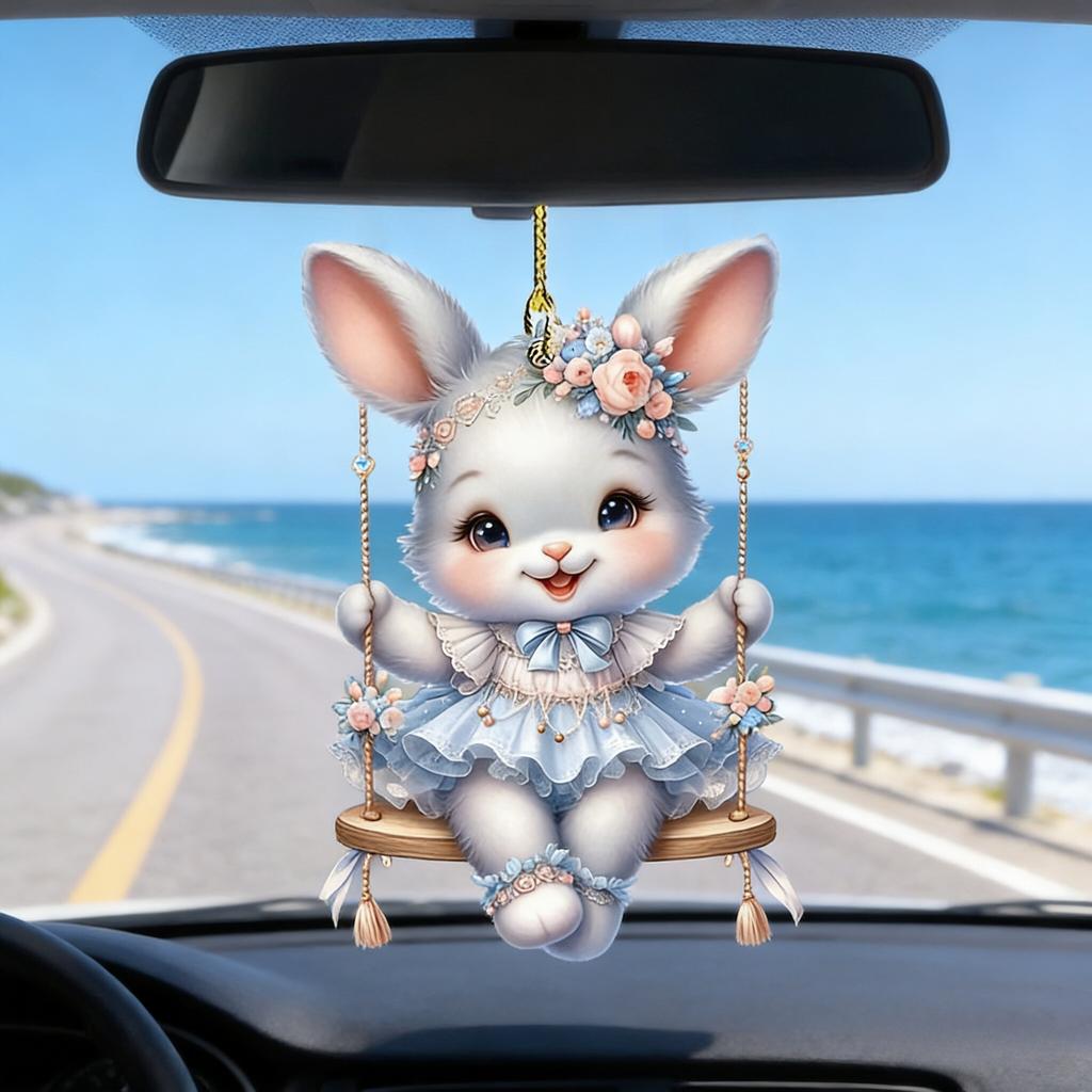 1pc New Cute Bunny Holiday Pendant, Car Decoration Pendant, Easter Pendant,suitable for Easter and Party Decoration,bag Pendant