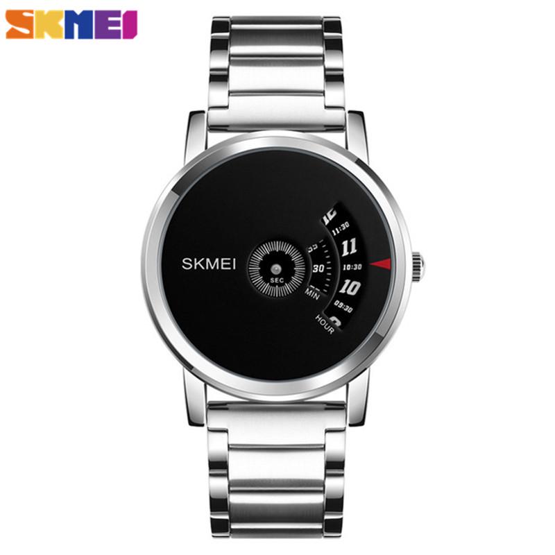 

SKMEI Мужские полностью стальные кварцевые часы Роскошные спортивные часы Деловые наручные часы чёрный/серебряный
