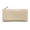 Gratia Women's L-Zip Long Wallet, Genuine Leather, Large Capacity, Stylish and Cute, Shrink-Embossed Leather, Made In Japan, G033 (Beige)