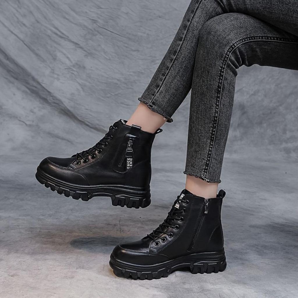 New Women's Velvet Martin Boots Warm Short Boots with Velvet Inner Anti Slip Flat Boots Women's Boots