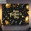 Stylish Father's Day Backdrop, Sleek Black and Gold Design with Men's Fashion Details, Festive Masculine Party Wall Decor