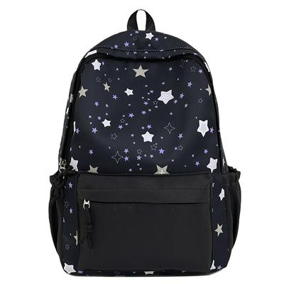 Student Schoolbag Star Print Backpack Large Capacity Travel Commuter Backpack