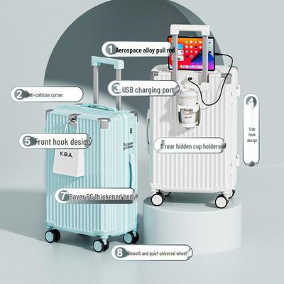 2025 Multifunktionaler Trolley-Koffer: Langlebiges japanisches Design für Männer, Frauen & Studenten mit Lederfinish & Kombinationsschloss