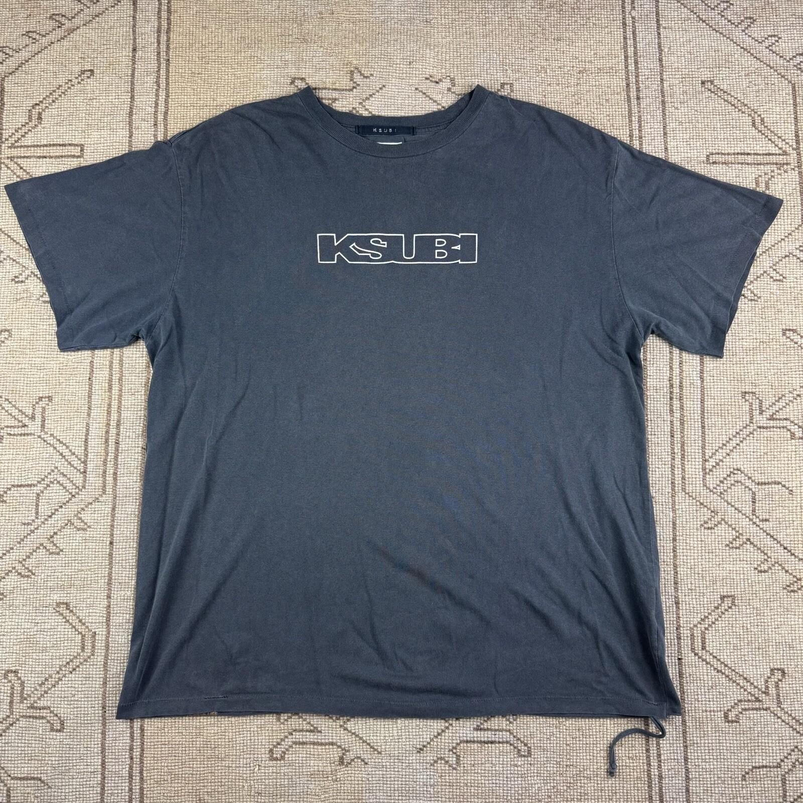 Ksubi Grey Cotton Logo T Shirt Size Medium L